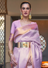 Lavender Purple Woven Soft Silk Saree - Colorful Saree