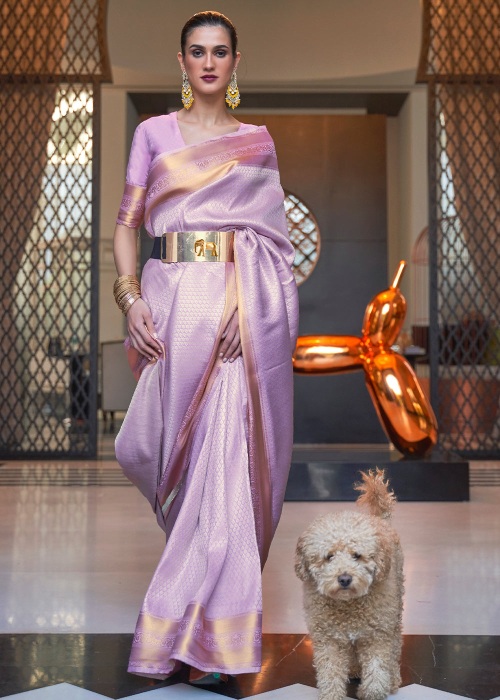 Lavender Purple Woven Soft Silk Saree - Colorful Saree