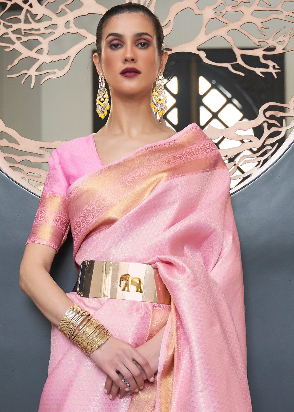 Persian Pink Woven Soft Silk Saree - Colorful Saree