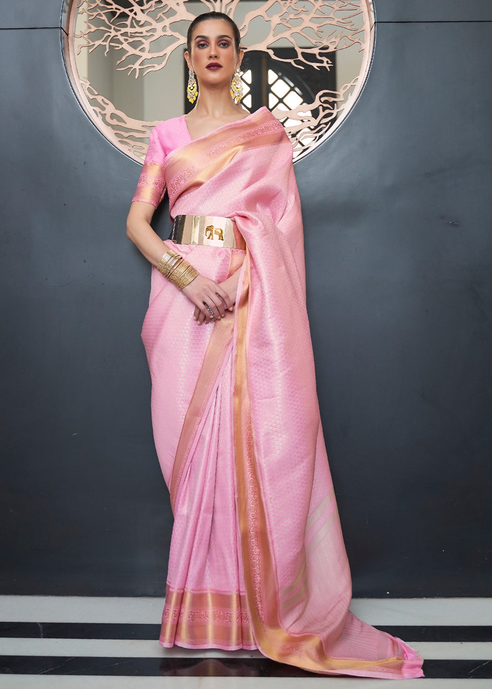 Persian Pink Woven Soft Silk Saree - Colorful Saree