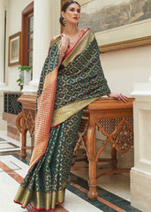Opal Green Handloom Patola Weave Silk Saree - Colorful Saree