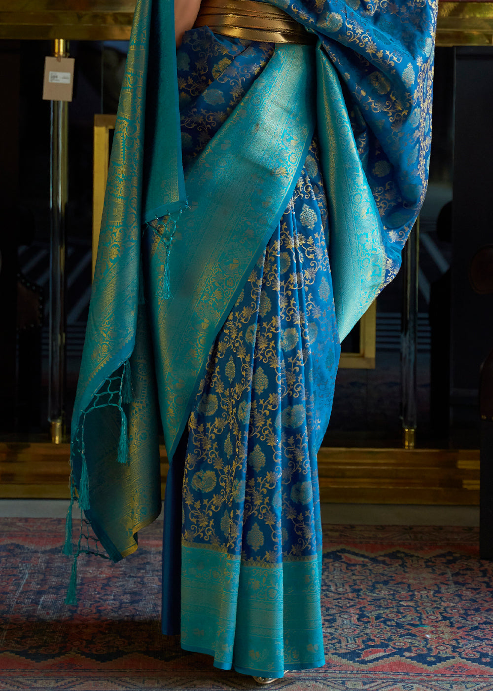 Shades Of Blue Zari Woven Soft Silk Saree - Colorful Saree