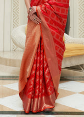 Bridal Red Zari Woven Patola Silk Saree - Colorful Saree