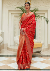 Bridal Red Zari Woven Patola Silk Saree - Colorful Saree