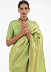 Pistachio Green Kanjivaram Soft Woven Silk Saree - Colorful Saree