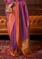 Dark Orchid Purple Handloom Woven Banarasi Silk Saree - Colorful Saree