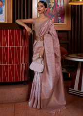 Opera Mauve Purple Woven Tussar Silk Saree - Colorful Saree