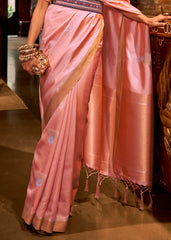 Mauvelous Pink Copper Zari Woven Designer Silk Saree - Colorful Saree