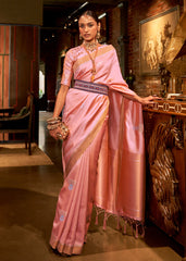 Mauvelous Pink Copper Zari Woven Designer Silk Saree - Colorful Saree