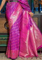 Fandango Purple Zari Woven Satin Silk Saree - Colorful Saree