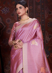 Lilac Violet Zari Woven Banarasi Silk Saree - Colorful Saree