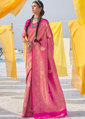 Fuscia Pink Soft Silk Woven Kanjivaram Saree : Special Edition - Colorful Saree