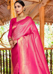 Hot Pink Woven Kanjivaram Saree:Limited Edition - Colorful Saree