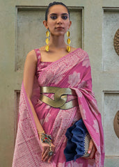 SpicyPink Purple Chikankari Weaving Silk Saree with Sequins work - Colorful Saree