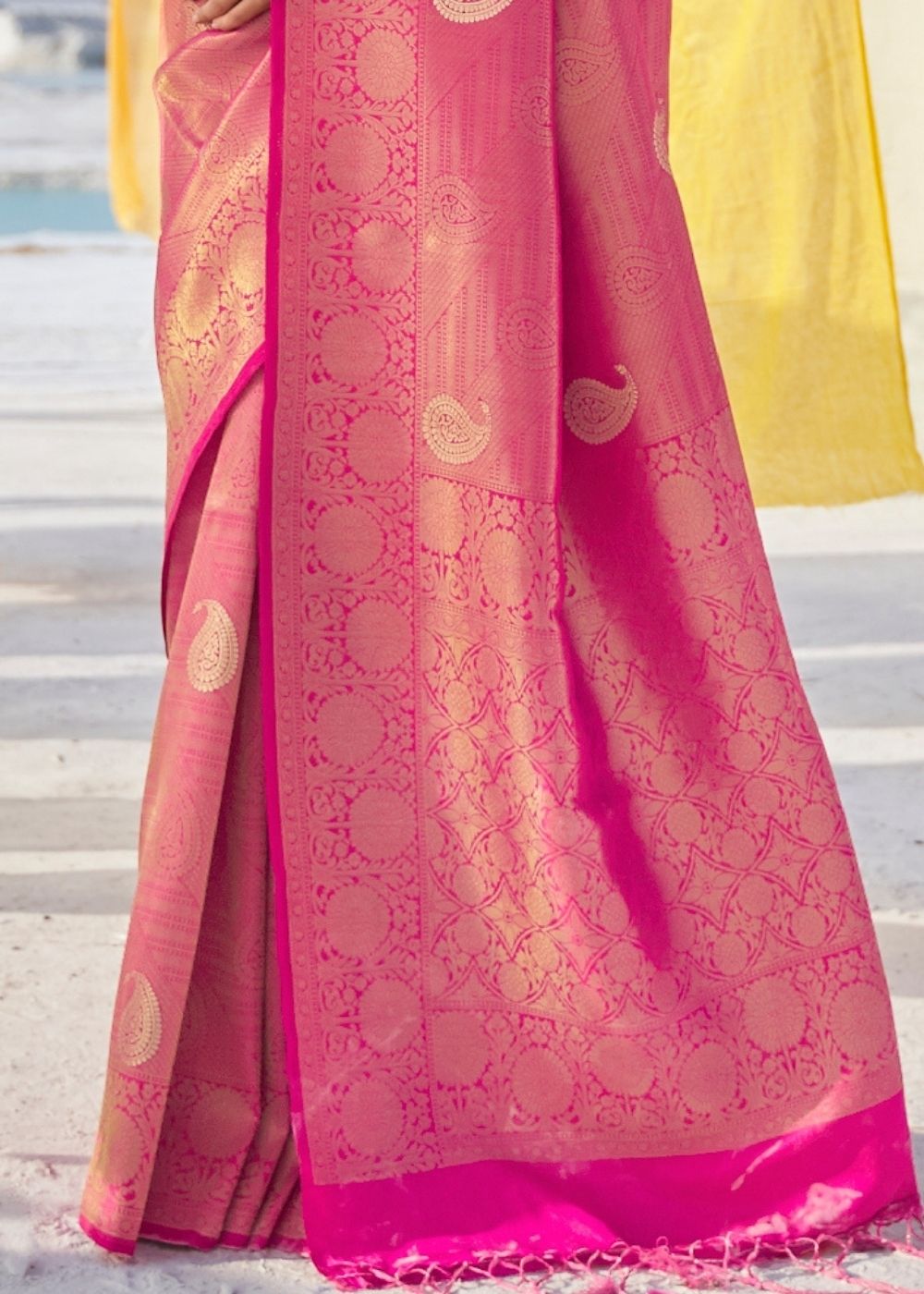 Fuscia Pink Soft Silk Woven Kanjivaram Saree : Special Edition - Colorful Saree