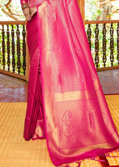 Hot Pink Woven Kanjivaram Saree:Limited Edition - Colorful Saree