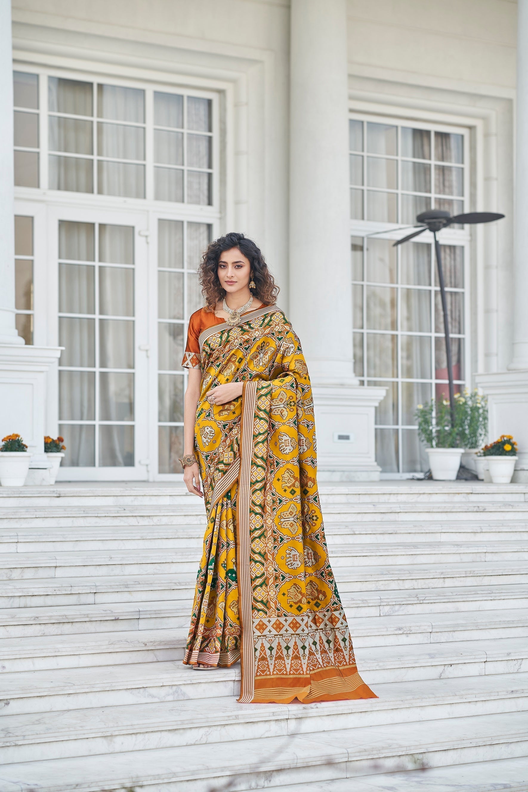 Function Wear Mustard Color Patola Silk Saree - Colorful Saree