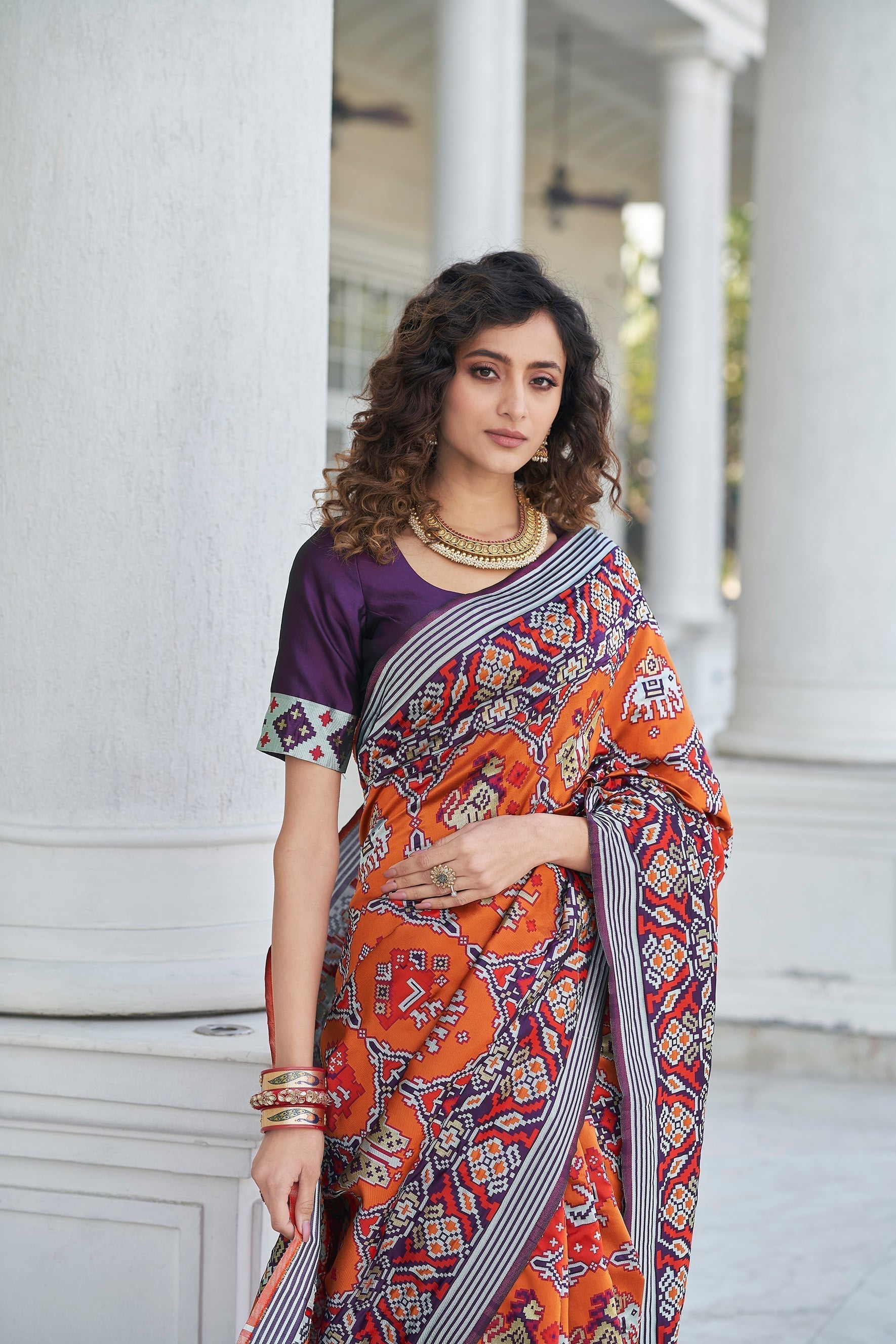 Function Wear Purple Color Patola Silk Saree - Colorful Saree