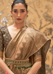 Burlywood Brown Zari Woven Kanjivaram Silk Saree - Colorful Saree