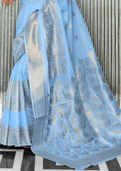 Maya Blue Zari Woven Designer Silk Saree - Colorful Saree