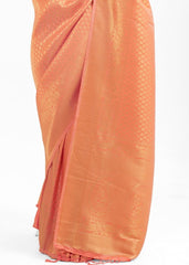 Salmon Orange Kanjivaram Soft Woven Silk Saree - Colorful Saree