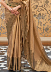 Burlywood Brown Zari Woven Kanjivaram Silk Saree - Colorful Saree