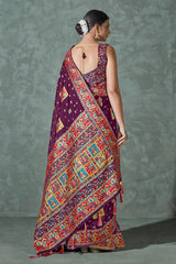 Purple Color Cotton Work Silk Zari Work Saree - Colorful Saree