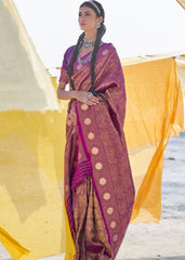 Wine Purple Soft Silk Woven Kanjivaram Saree : Special Edition - Colorful Saree