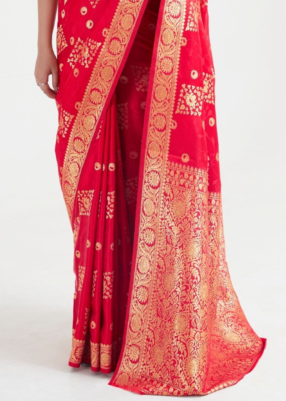 Imperial Red Zari Woven Banarasi Silk Saree - Colorful Saree