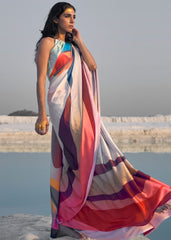 Multicolor Digital Printed Crepe Silk Saree : Top Pick - Colorful Saree