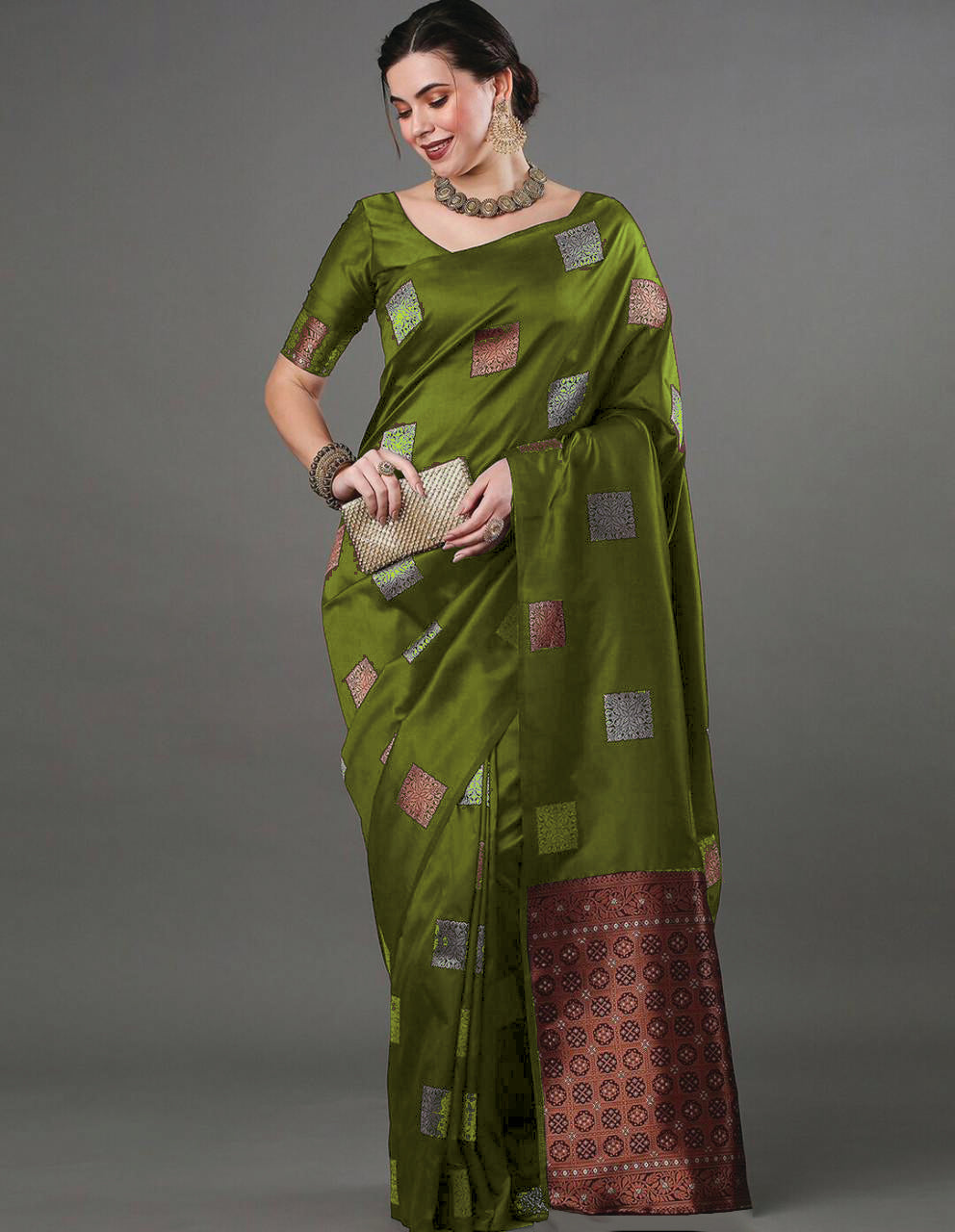 Eloquence Green Soft Silk Saree With Demure Blouse Piece - Colorful Saree