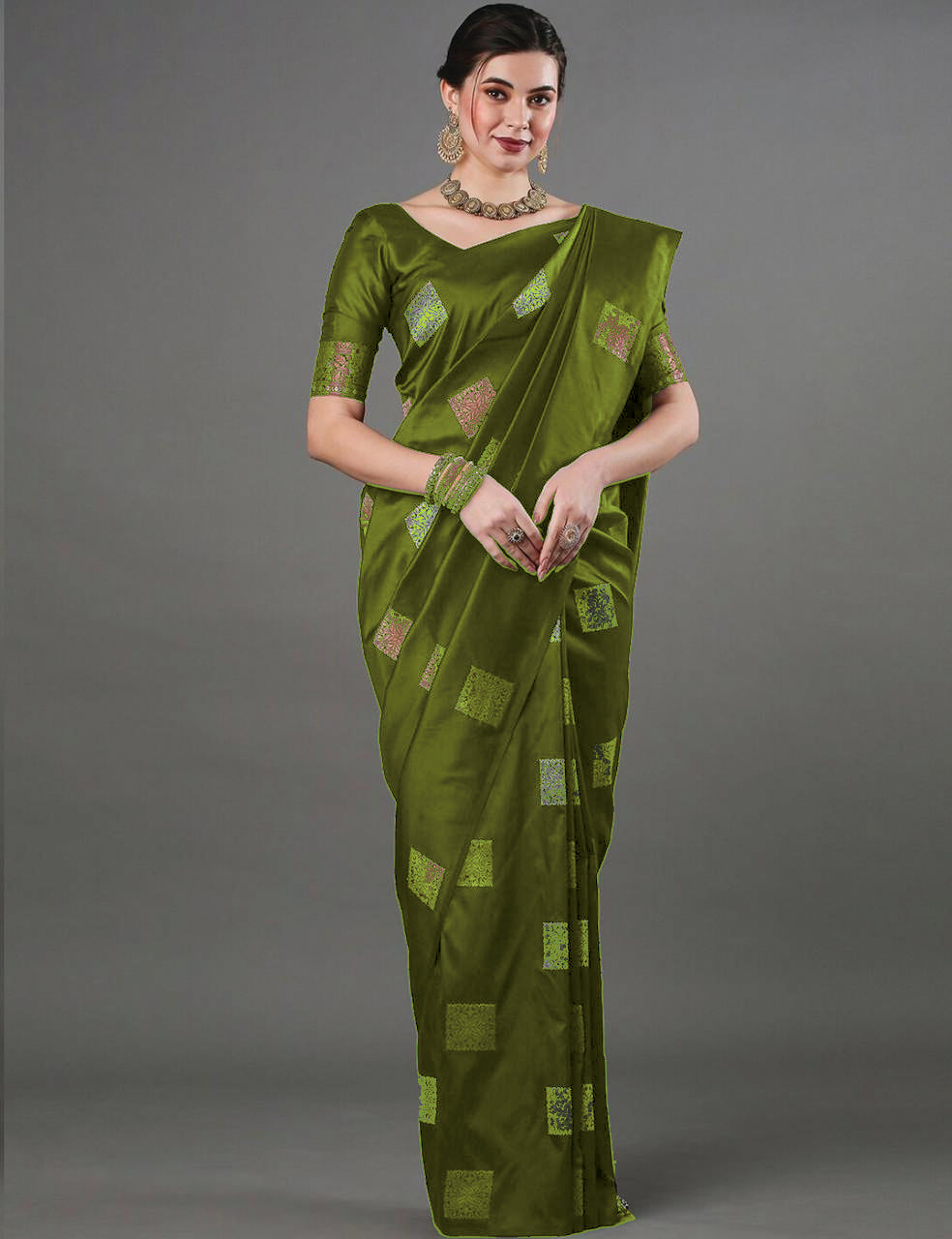 Eloquence Green Soft Silk Saree With Demure Blouse Piece - Colorful Saree