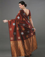 Bewitching Maroon Soft Silk Saree With Adoring Blouse Piece - Colorful Saree