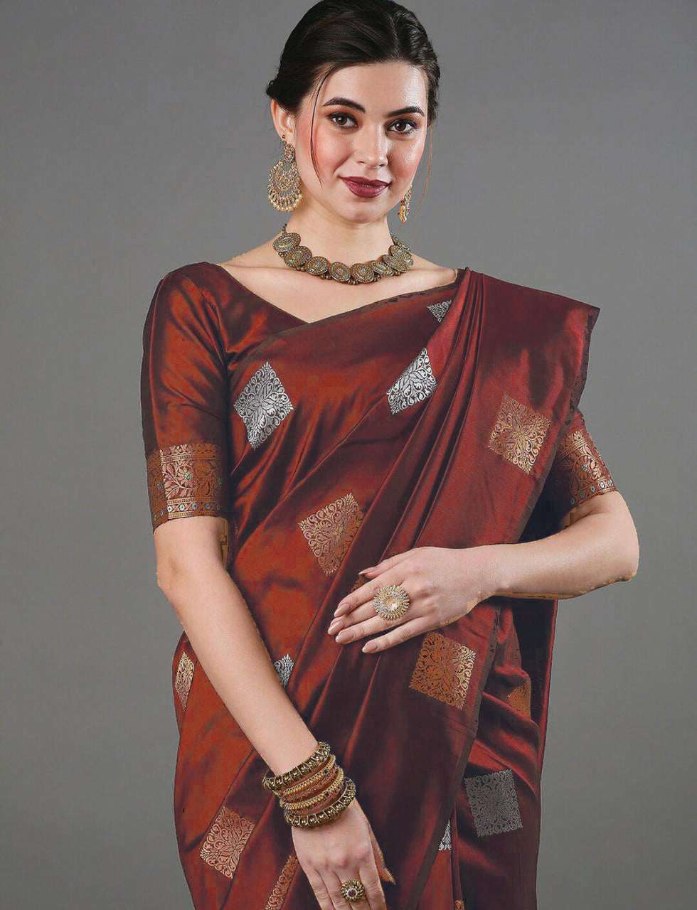 Bewitching Maroon Soft Silk Saree With Adoring Blouse Piece - Colorful Saree