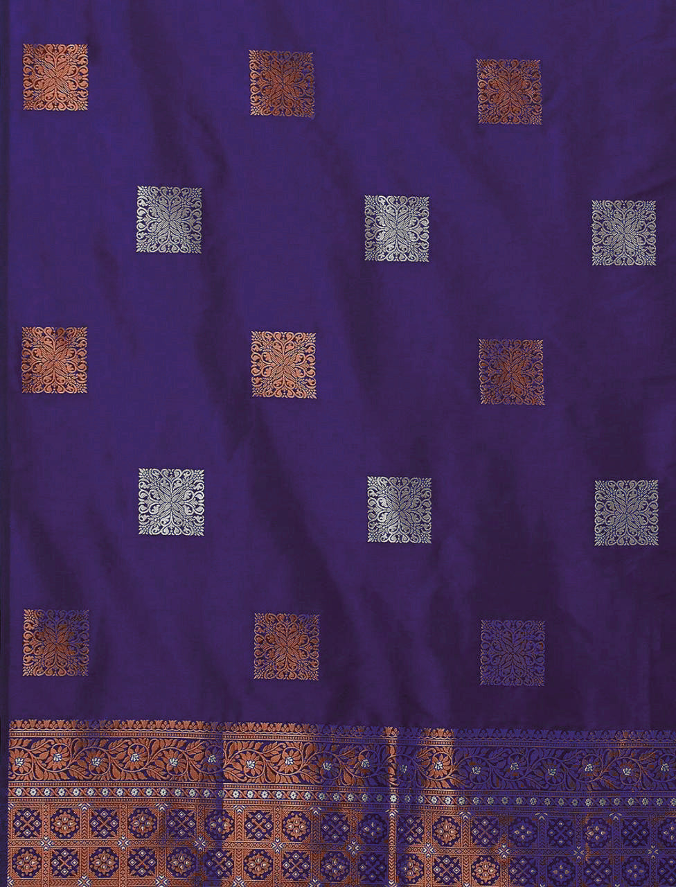 Fairytale Purple Soft Silk Saree With Opulent Blouse Piece - Colorful Saree