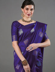 Fairytale Purple Soft Silk Saree With Opulent Blouse Piece - Colorful Saree