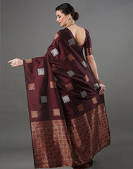 Preferable Wine Soft Silk Saree With Flamboyant Blouse Piece - Colorful Saree