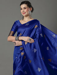 Opulent Blue Soft Silk Saree With Delightful Blouse Piece - Colorful Saree