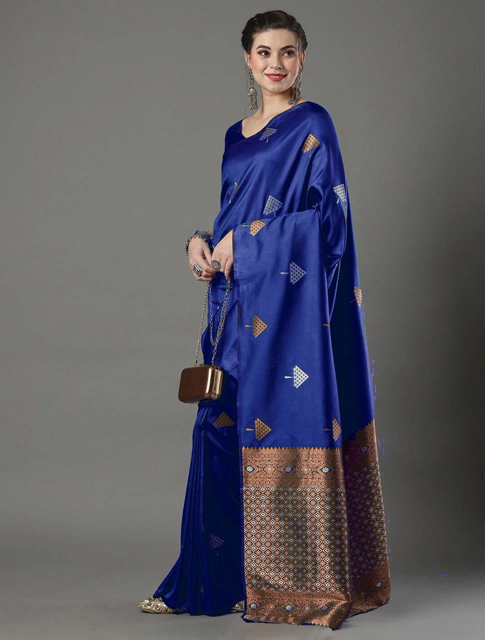 Opulent Blue Soft Silk Saree With Delightful Blouse Piece - Colorful Saree