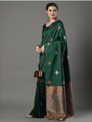 Excellent Green Soft Silk Saree With Effervescent Blouse Piece - Colorful Saree