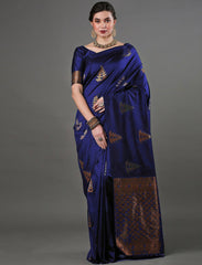 Exquisite Blue Soft Silk Saree With Adoring Blouse Piece - Colorful Saree
