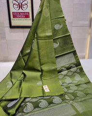 Precious Green Soft Silk Saree With Skinny Blouse Piece - Colorful Saree