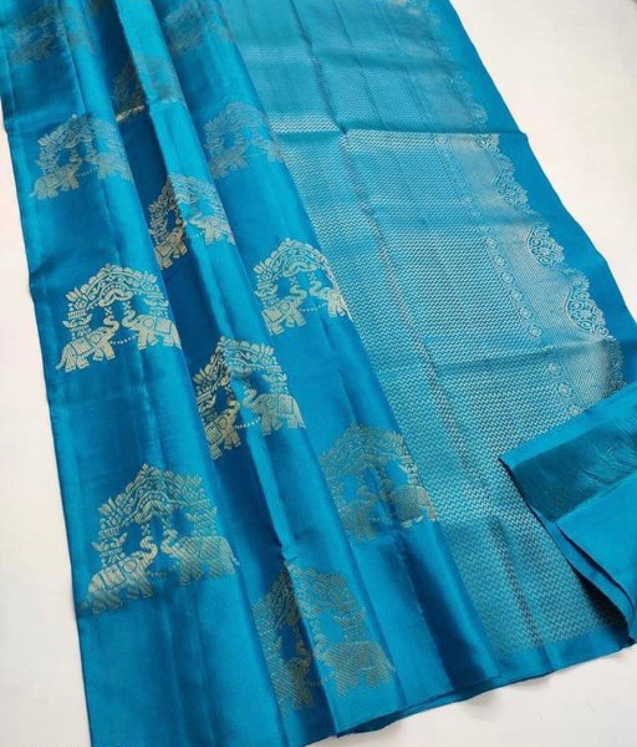 Breathtaking Turquoise Soft Silk Saree With Adorable Blouse Piece - Colorful Saree