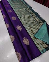 Hypnotic Purple Soft Silk Saree With Radiant Blouse Piece - Colorful Saree