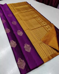 Hypnotic Wine Soft Silk Saree With Radiant Blouse Piece - Colorful Saree