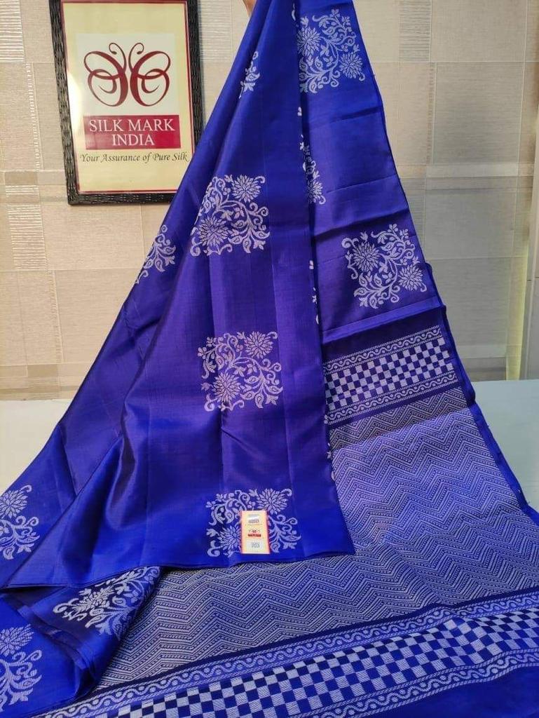 Twirling Royal Blue Soft Silk Saree With Adoring Blouse Piece - Colorful Saree