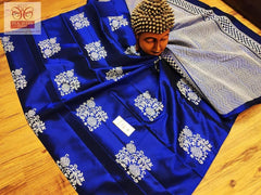 Twirling Royal Blue Soft Silk Saree With Adoring Blouse Piece - Colorful Saree