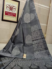 Delightful Grey Soft Silk Saree With Prominent Blouse Piece - Colorful Saree