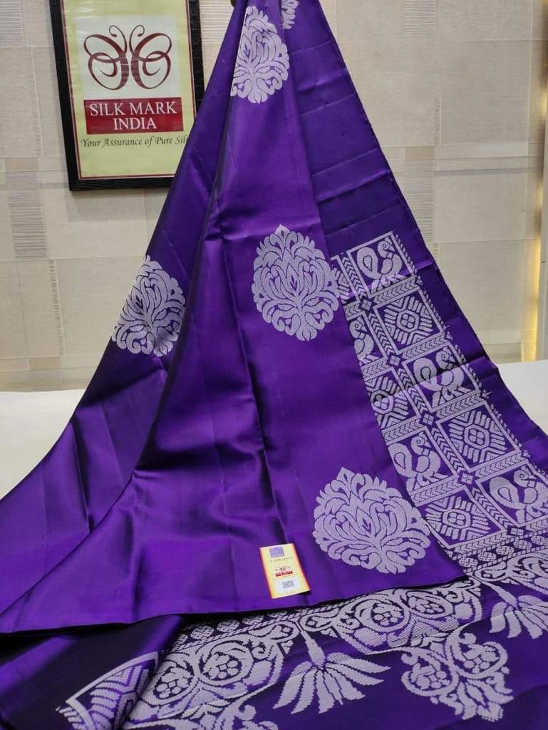 Deserving Purple Soft Silk Saree With Unique Blouse Piece - Colorful Saree