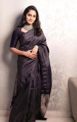 Stylish Black Soft Silk Saree With Sensational Blouse Piece - Colorful Saree